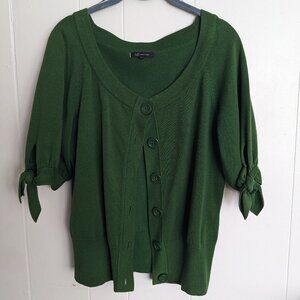 Anne Klein Green Half Sleeve Knit Cardigan